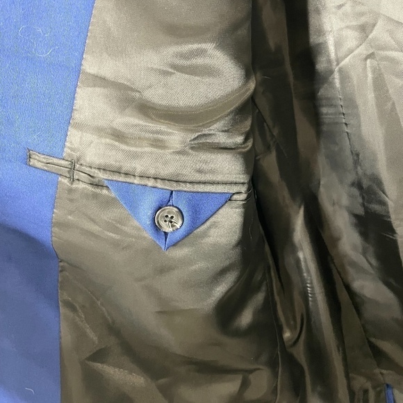 Nordstrom Rack Men's Blue Solid Two Button Peak Lapel Extra Trim Fit Suit Top - Picture 9 of 11